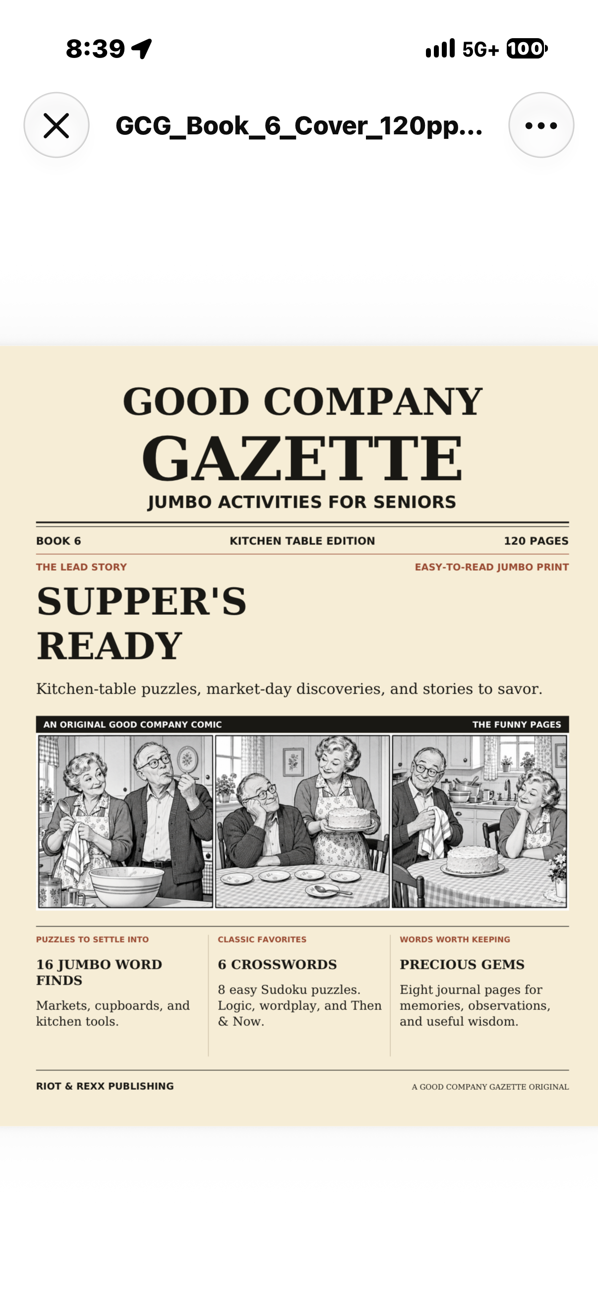 Supper’s Ready: Jumbo Activities for Seniors cover